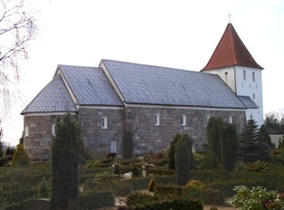 Her er et billede af Føvling Kirke